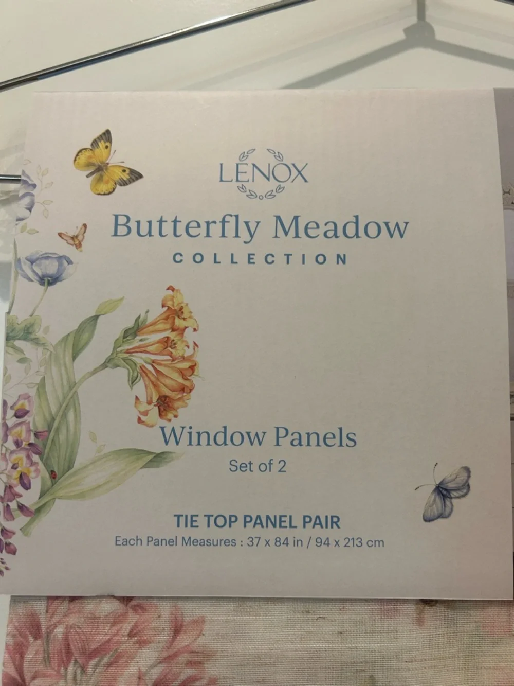 Lenox Butterfly Meadow Tie Top Curtains Drapes Panels 37